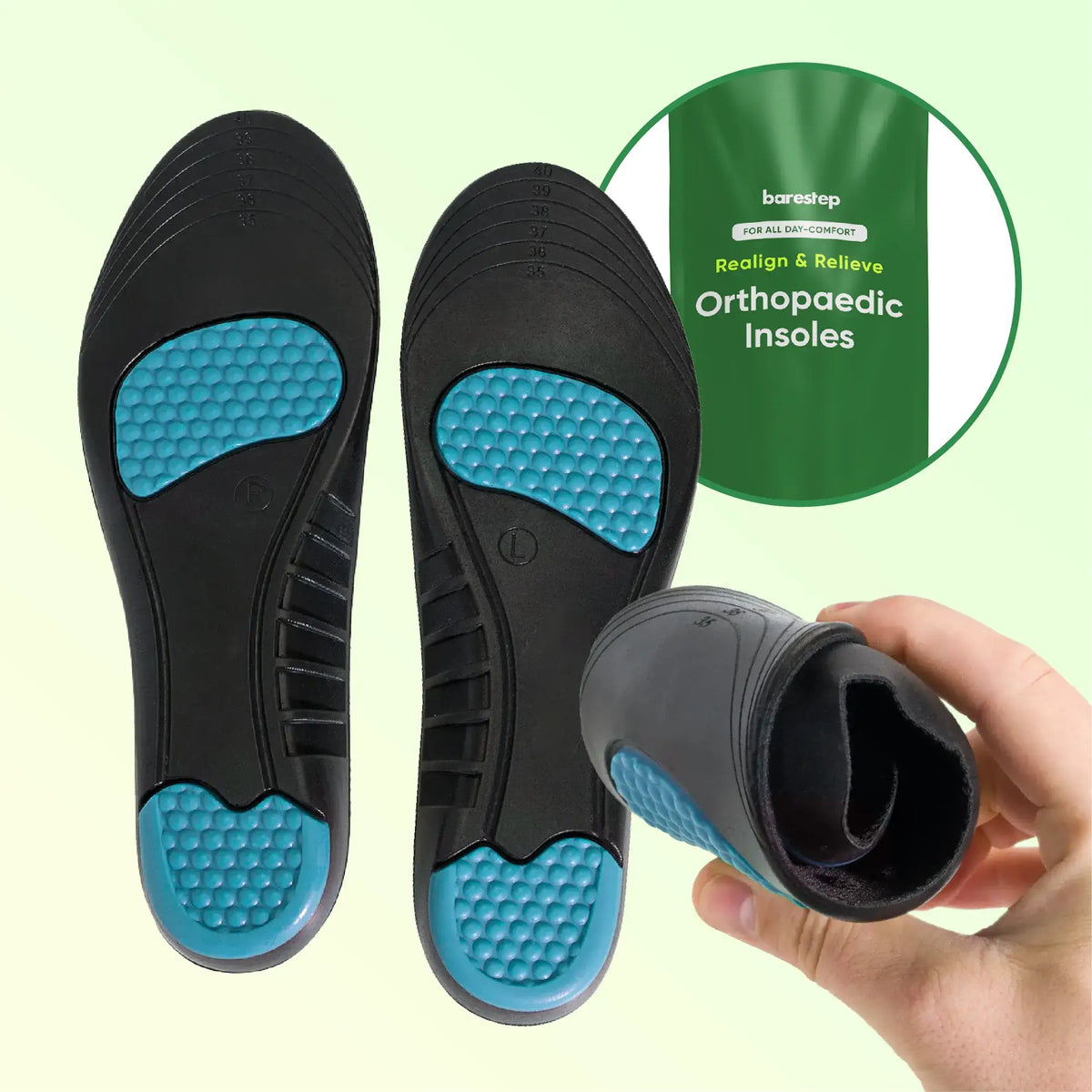 Barestep Orthopedic Soles - Pain Relieving & Sock Absorbing Foot Pads